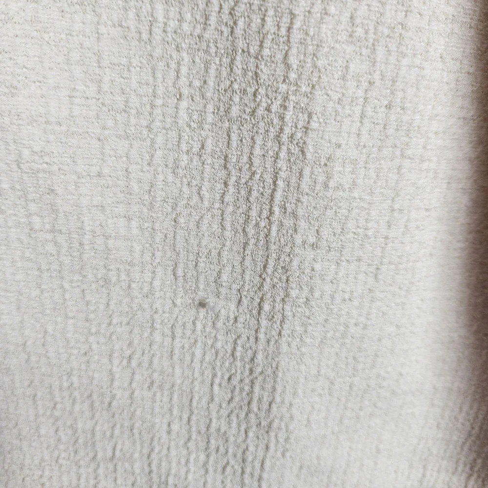 Madewell Top Women Small Cream Square Neck Puff Sleeve Textured Crepe Minimalist